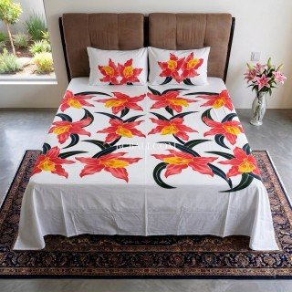 New Design Rayon Bedsheet Hand Painted 